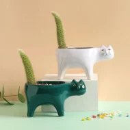 Ceramic Cat Garden Flower Pot 4