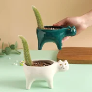 Ceramic Cat Garden Flower Pot 3